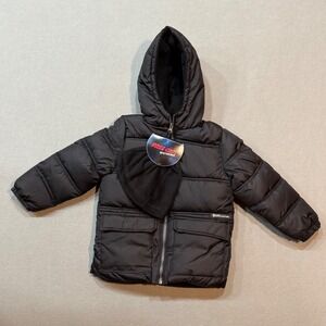 iXtreme Outfitters Puffer Hooded  Black Jacket Bonus Hat Boys Size 4T‎